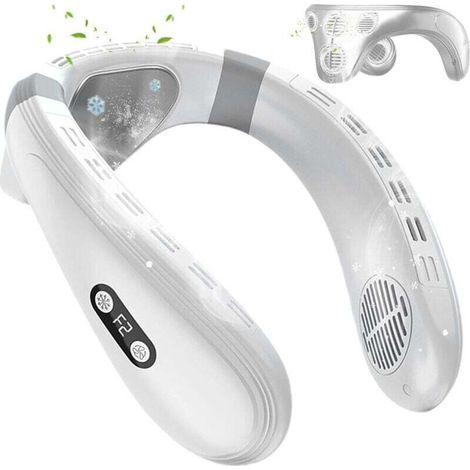 Festkörper-Nackenventilator. Verstellbarer Nackenventilator – Festkörper-Kühlventilator mit 3 Modi – um 120 Grad verstellbarer, blattloser Kühlventilator.