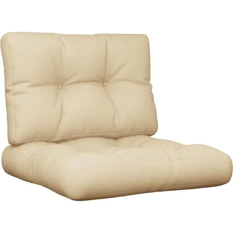 Un ensemble de deux coussins de plateau en tissu beige (1/5)