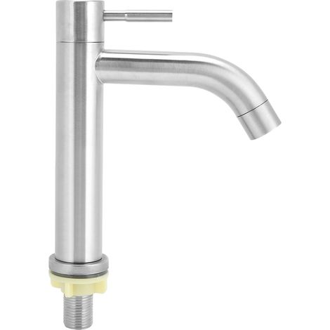 Robinet d'eau froide simple en acier inoxydable, filetage mâle G1/2 pouces, sous le comptoir (1/5)