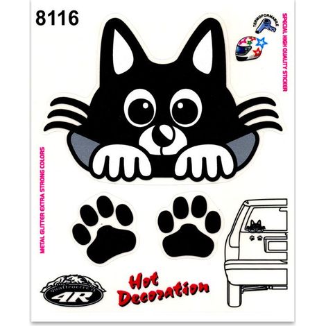 Adesivi Stickers Medi Gattino Auto 13,5 x 16 cm (1/4)