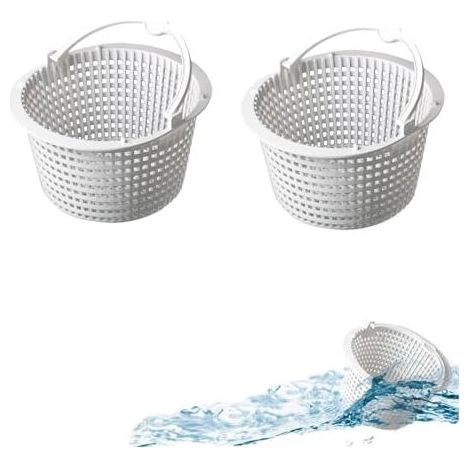 2 Stück 19 cm Pool-Skimmerkorb - Robuster Kunststofffilter, einfach zu installieren, unverzichtbares Zubehör für die effiziente Filtration und Wartung Ihres Pools. (1/5)