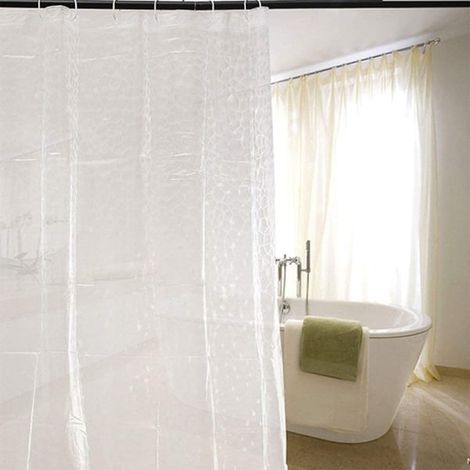 Rideau de douche épais et transparent, rideau de salle de bain, 80 x 180 cm (1/3)