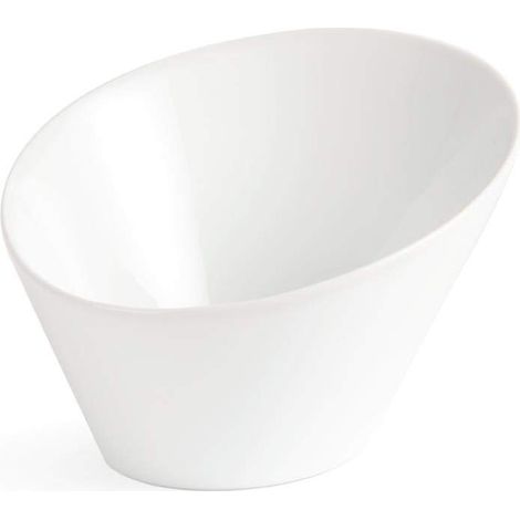 Bols Ovales Inclinés en Porcelaine Blanche 154 x 133mm 335ml Résistant à Chaleur et Chocs Va au Lave Vaisselle Paquet de 4 (1/5)