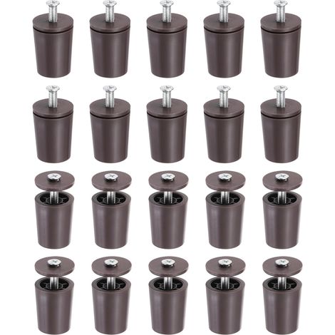 20 Pcs Butée Volet Roulant 28mm Butée de Volet Roulant Bouchon D'Arrêt en Plastique avec Rondelles et Vis pour Stores Enrouleurs Lames de Volet Roulant, Marron (1/5)