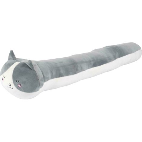 Boudin de porte en polyester chat collection KAWAII gris et blanc (1/3)