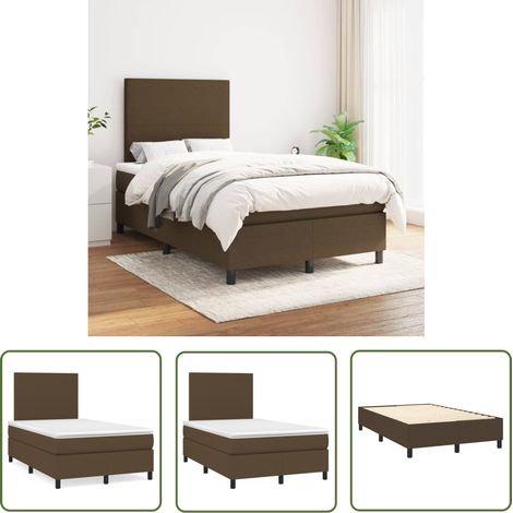 The Living Store Boxspringbett mit Matratze Dunkelbraun 120x200 cm Stoff - Boxspringbett - Doppelbett - Betten - Schlafräume - Möbel (1/5)