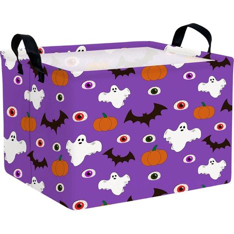 Panier de rangement fantôme d'Halloween, panier à linge pliable avec poignées, coffre à jouets pour chambre d'enfant, décoration intérieure 11-35 x 25 x 25 cm