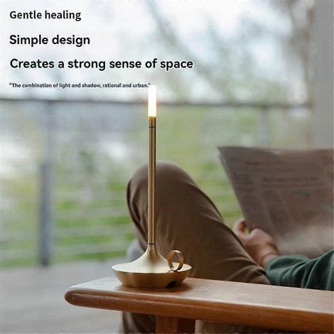 Lampe de table Aladdin Candlelight rechargeable, lumière chaude, noire (1/5)