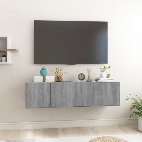 vidaXL Hanging TV Cabinet Grey Sonoma 2 pcs 60x30x30 cm Engineered Wood (1/5)