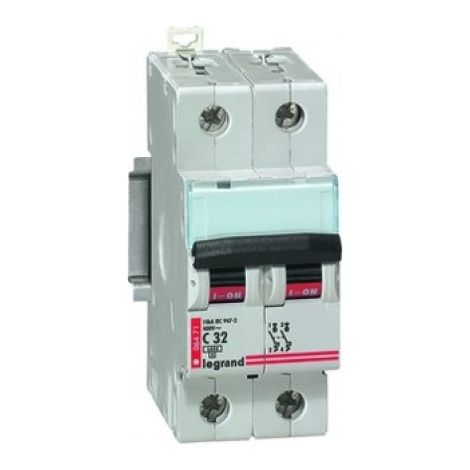 Legrand – Disjoncteur bipolaire 63A courbe C – 6000A – Protection circuits électriques – Conforme normes EN 60 898 et IEC 60 947-2