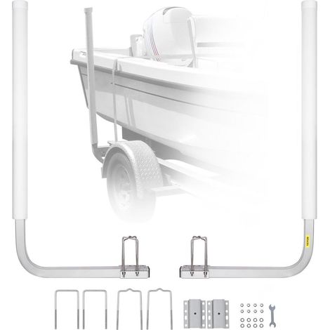 Acier et Tube PVC Guide de Remorque Bateau 110 cm Réglable 30 cm pour Mise à l'Eau Jet-Ski et Voilier (1/5)