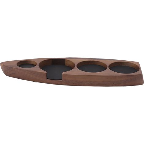 Kaffeestampferhalter aus Holz, passend für Kaffeestampfermatte, Kaffeemaschinenhalterung und Aufbewahrungsbasis, Walnussholz, klein, für 51 mm/2,0 Zoll und 53 mm/2,1 Zoll (1/5)