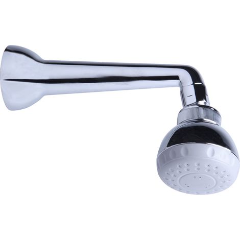 Chrome Commercial Anti Vandal Fixed Shower Head Rub Clean with Wall Arm Outlet (1/4)