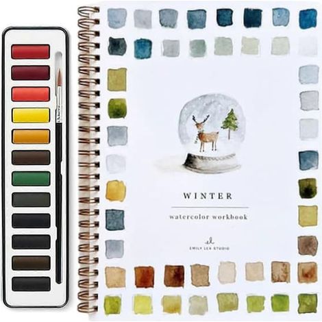 Cahier d'aquarelle 12 couleurs Oiseaux Fleurs Animaux Livre de coloriage aquarelle pour enfants Art et loisirs créatifs Peinture J 2 pièces (1/5)