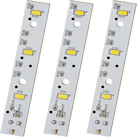 3 luces LED plateadas de plástico para refrigerador, color blanco (compatibles con WR55X26671/PS11767930/AP6035586/4468532/EAP11767930) (1/5)