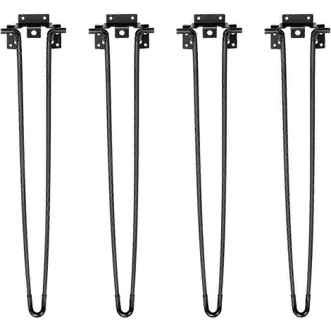 Pieds de table pliables en métal en forme d'épingle à cheveux (4 pièces), pieds de meubles industriels robustes, adaptés aux bureaux et aux tables basses. (1/5)