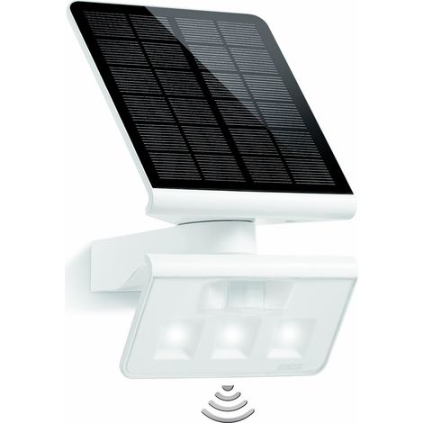 Steinel Luce solare da esterno XSolar L-S, Lampada da parete con sensore a 140°, luce solare da giardino, Bianco (1/5)