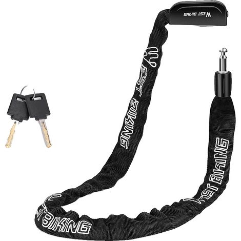 Candado de cadena, diseño antirrobo, uso portátil, aproximadamente 93,5 cm - Negro (1/2)
