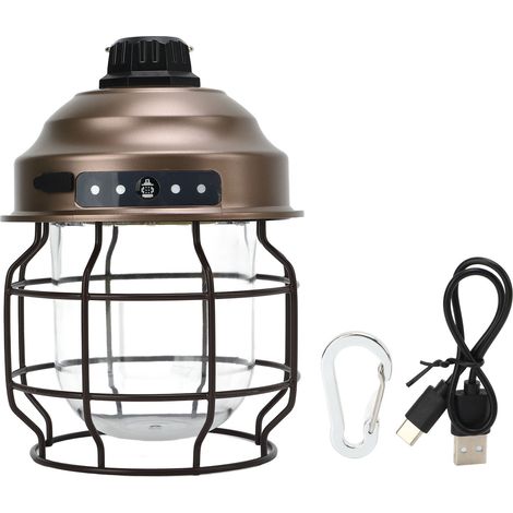 Lampe de camping LED rétro rechargeable portable, éclairage extérieur d'urgence en cuivre, pour maison et camping (1/5)