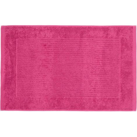 HOMESCAPES Tapis de Bain Uni 100% Coton Turc Framboise