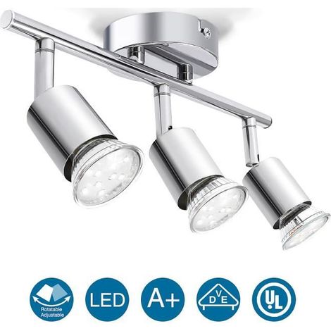 LED Plafonnier 3 Lumières Rotatives 3 GU10 100-240V (1/4)