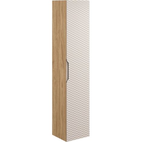 Badezimmersäule YOKA – Beige und helles Eichenholz – 1 Tür