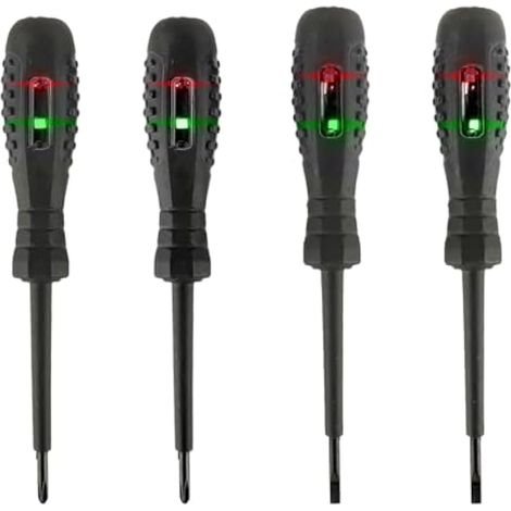 2 en 1 Détecteur d electricité De Tournevis magnétique, Fort Couple elevé détecteur d'électricité, Stylo De Testeur De Tension Pour électriciens(2 têtes plates +2 croix) (1/5)