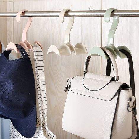 Drehbarer Gepäckträger für den Kleiderschrank – Doppelter ABS-Haken, 5 kg Tragkraft, verbreitertes Design für Krawatten/Gepäck (1/5)