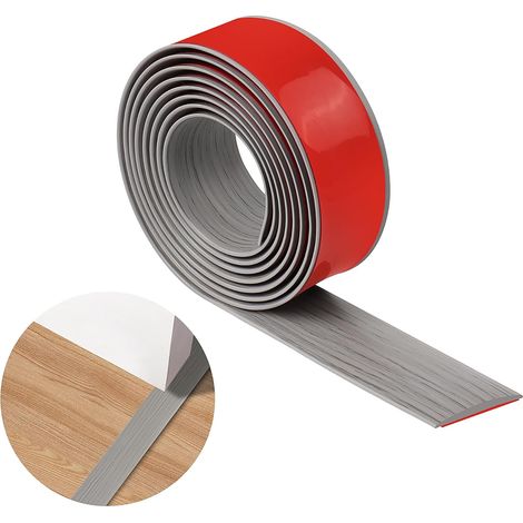Bandes de Transition pour Sol - 1 Pièce - PVC Auto-adhésif - Joint de Dilatation Imperméable - Portes et Fenêtres - Gris Foncé 4cm (1/5)