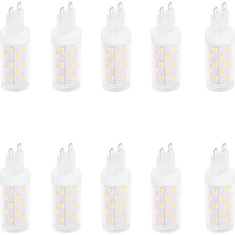 Lot de 10 ampoules G9 4W 33LED basse consommation, lumière chaude pour lampes de plafond, mur et table. (1/5)