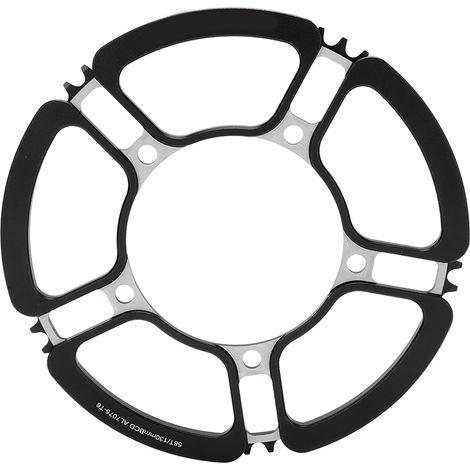 Litepro 58T Einzel-Fahrradscheibenbremsbelag, rostbeständig, 5-Loch, schwarz (1/5)