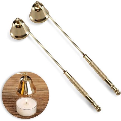 Set spegnicandele da 2 pezzi: estintore per stoppino, estintore per fiamma, spegnicandele con manico lungo. Accessori per spegnere in sicurezza stoppini e fiamme di candele. (1/5)