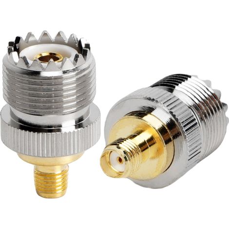 Adaptateur Coaxial SMA Femelle vers UHF SO239 Femelle pour SDR, Radios Portables, Radio Amateur/CB, 2 Pièces (1/5)