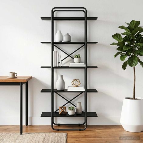 vidaXL Étagère 5 niveaux 80 x 35 x 175,5 cm PB Chêne noir (1/5)