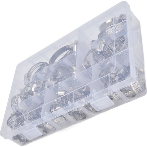 Lot de 60 colliers de serrage en acier inoxydable réglables type américain pour tuyaux industriels FS090001 (1/5)