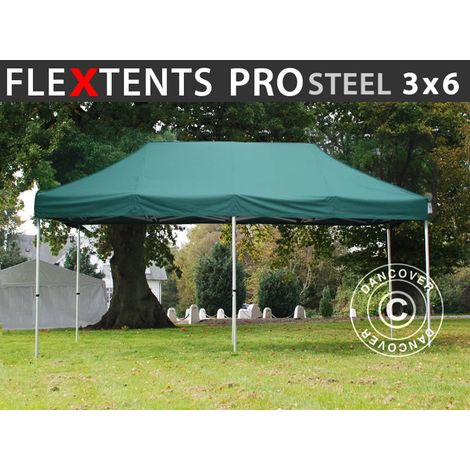 Pop up gazebo FleXtents PRO Steel 3x6 m Green
