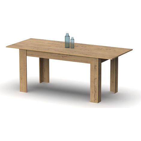 Table à Manger Extensible 140-180 cm, Table de Salon ou Cuisine, pour 6 personnes, Chêne Gold, Rectangulaire, Moderne, Élégante, Résistante (1/5)