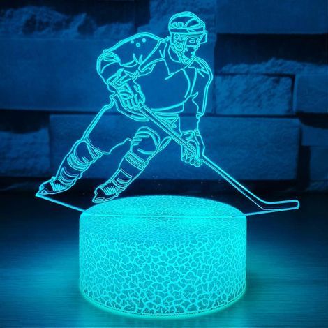 3D-Illusionslampe mit 7 Farben und automatischem Farbwechsel  Dekorative Tischlampe für Zuhause  Weihnachts- oder Geburtstagsgeschenk (LED-Lampe im Hockey-Design) (1/5)