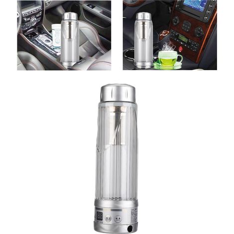 Bouilloire électrique de voiture 12 V/24 V à double usage, grande capacité de 420 ml, chauffe et fait bouillir l'eau, cafetière et machine à lait multifonctions, argent (1/5)