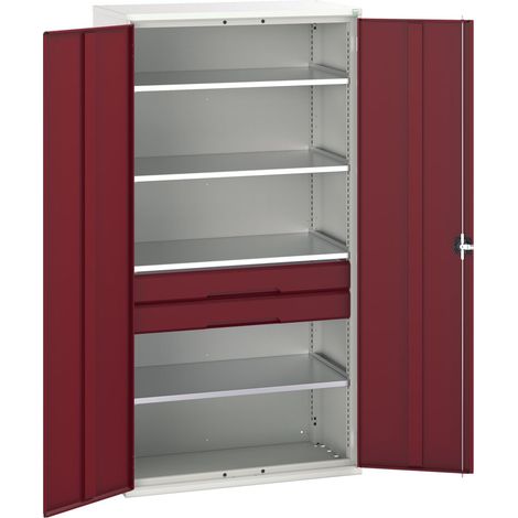 Bott 16926574.24 Verso Kitted Cupboard 4 Shelf + 2 Drawer 1050 x 2000mm Crimson Red