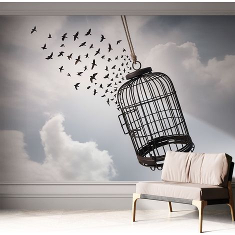 Fotomurale adesivo - Carta da parati adesiva - per la cucina camera da letto per la soggiorno - Uccelli in volo 312x219 cm (1/5)