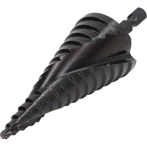 Stufenbohrer HSS Spiralnut Pagodenlochreibahle Sechskantschaftwerkzeug für Metall Schwarz 15 Stufen (4–32 mm)