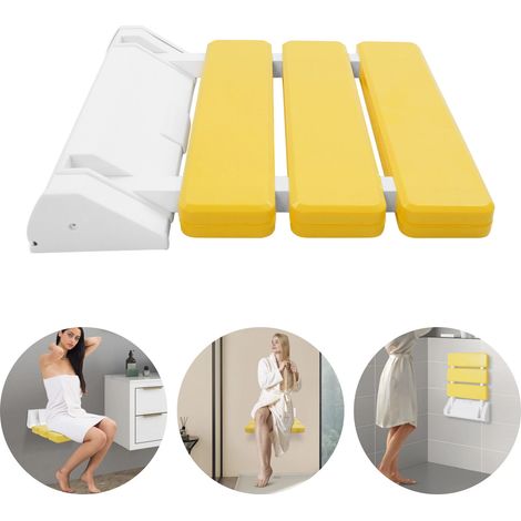 Shower Seat Folding Wall Mounted Bathroom Chair Strong Fold Up Down Bath Seat