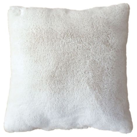 Coussin effet fourrure 40x40cm - 40x40cm - Blanc (1/2)