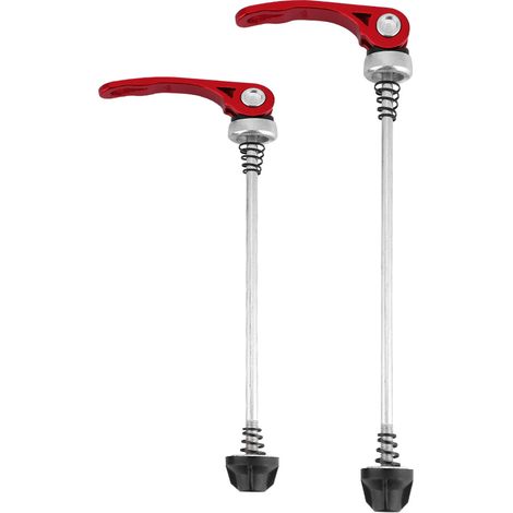 1 Paire de Serrages Rapides pour VTT et Vélo de Route, Axe Avant et Arrière (Rouge) (1/5)