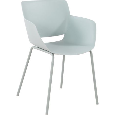 Silla para uso interior y exterior plástico turquesa estructura de acero con recubrimiento en polvo 100007124 (1/5)