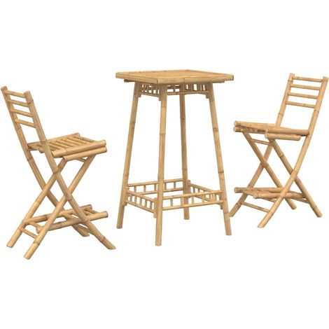 Maison Exclusive - 3-tlg. Outdoor-Bar-Set Klappbar Bambus