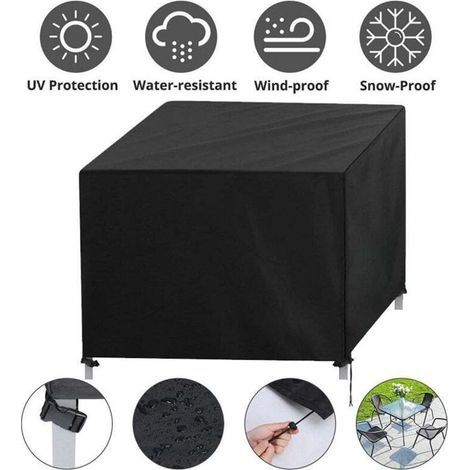 Housse de protection Table de Jardin Rectangulaire Haute qualité polyester L 180 x l 120 x h 74 cm Couleur Anthracite (1/2)