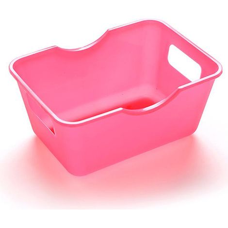 Boîte De Rangement En Plastique - Organiseur De Bureau Et Cuisine - Design Antidérapant - Couleur Rose Rouge (1/2)