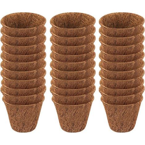 Lot de 30 pots de germination pour graines de coco, biodégradables, pour le jardinage à domicile (1/5)